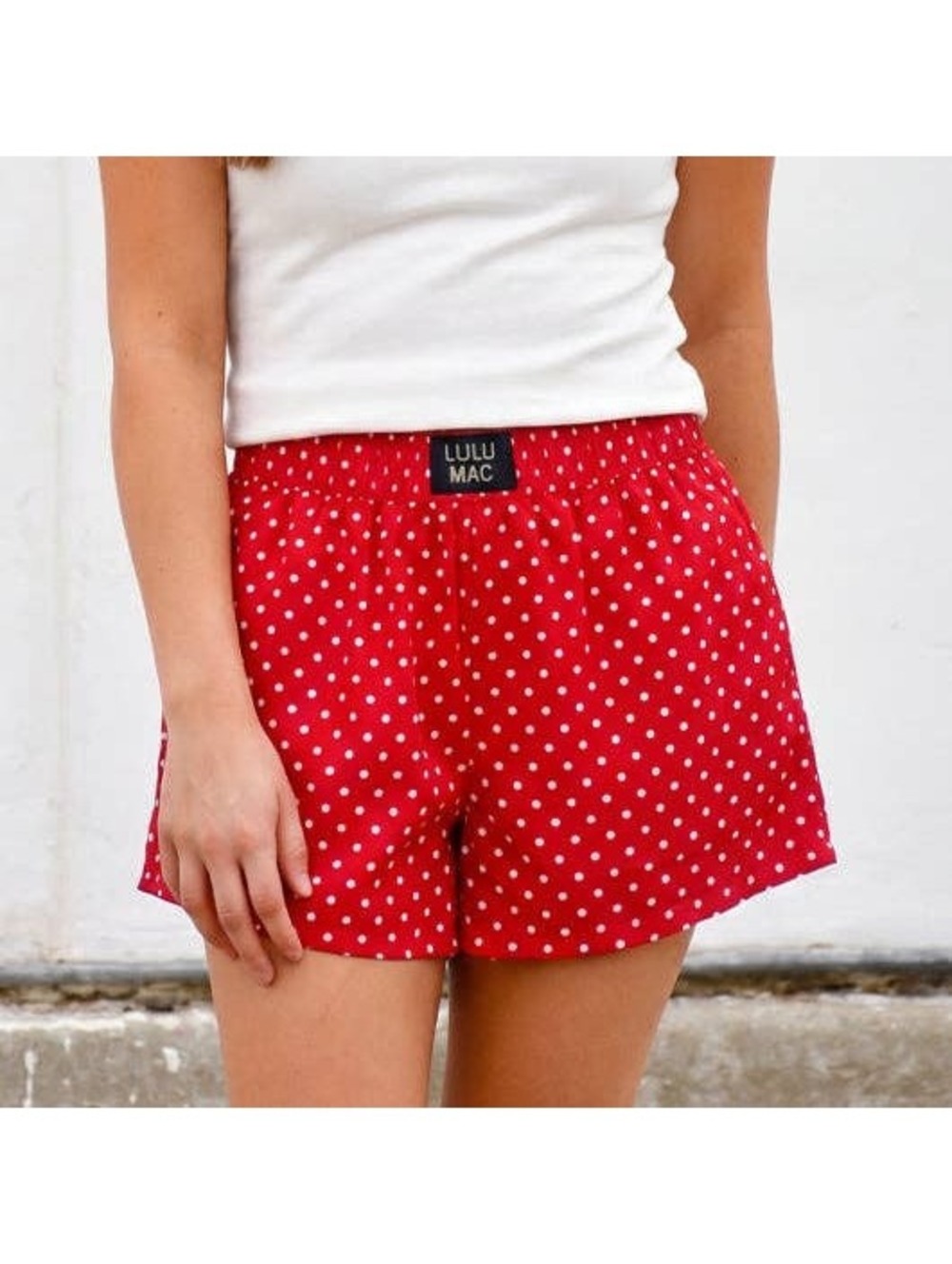Lulu Mac Red Mini Polka Dot Boxer Shorts Women’s Medium